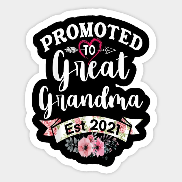 Promoted To Great Grandma est 2021 Sticker by brittenrashidhijl09